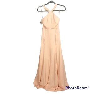 Fame and Partners French Affair formal maxi dress in peach size 2 NWT
